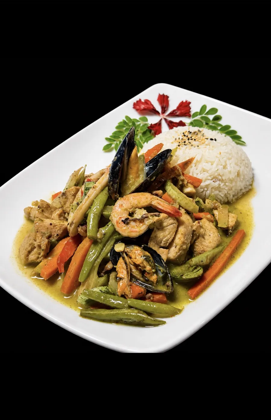 Curry tailandés de mariscos