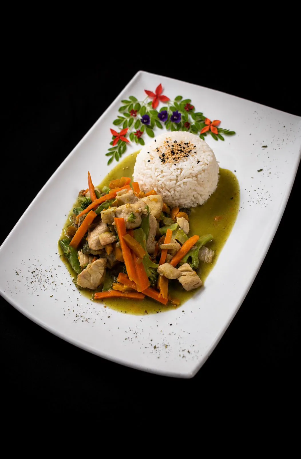 Curry verde tailandés de pescado