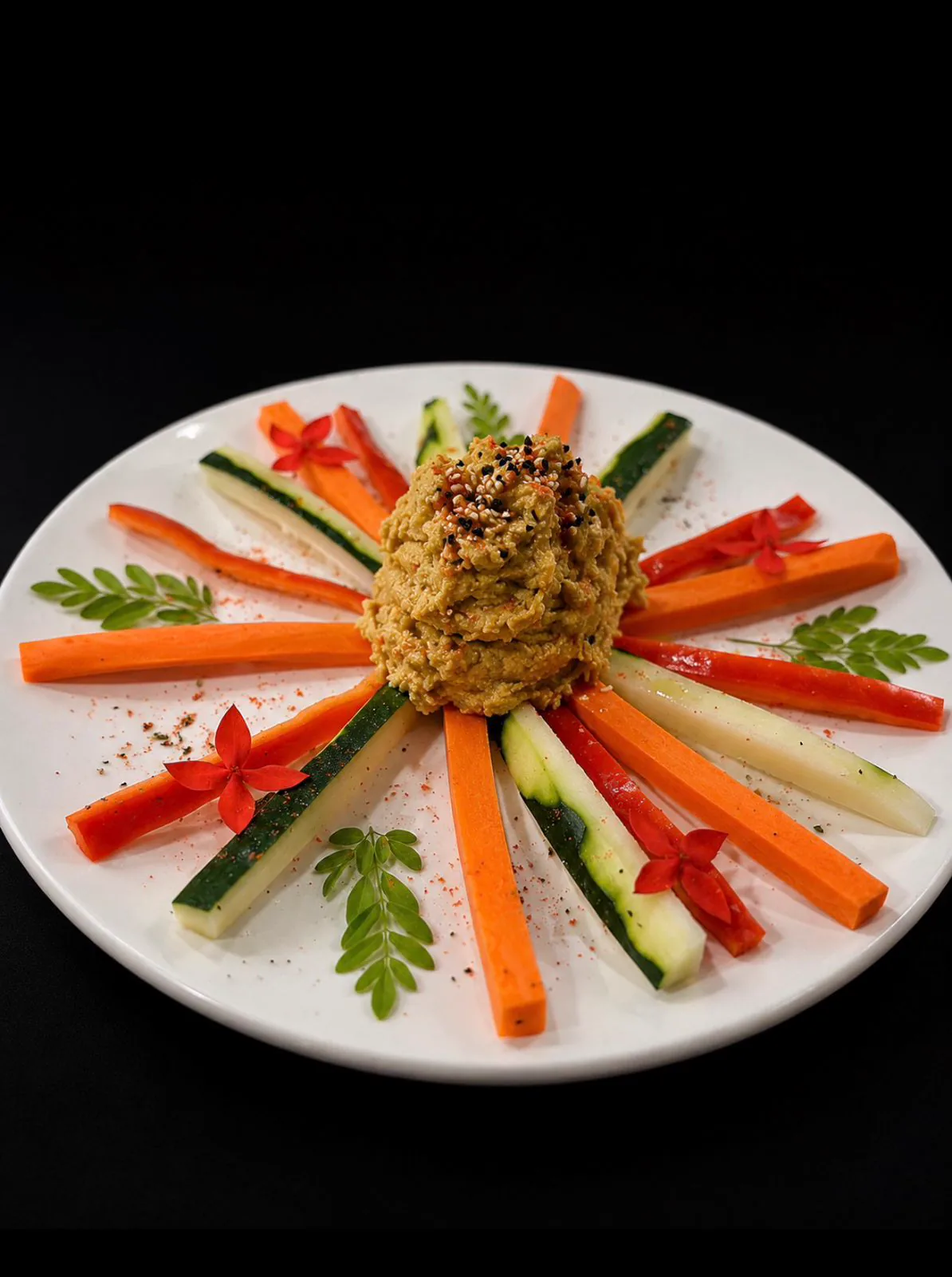 Hummus con vegetales crudos