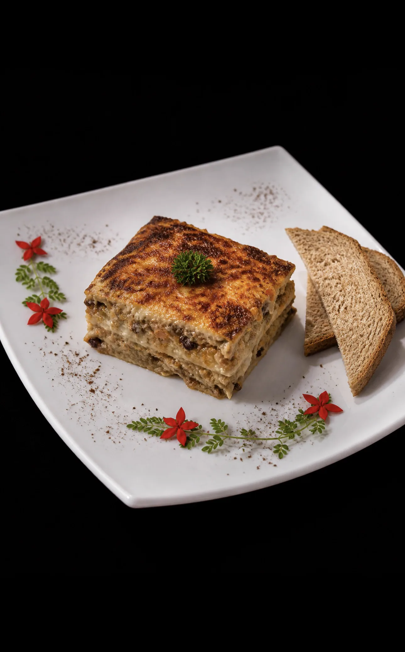 Lasaña de fruta de pan